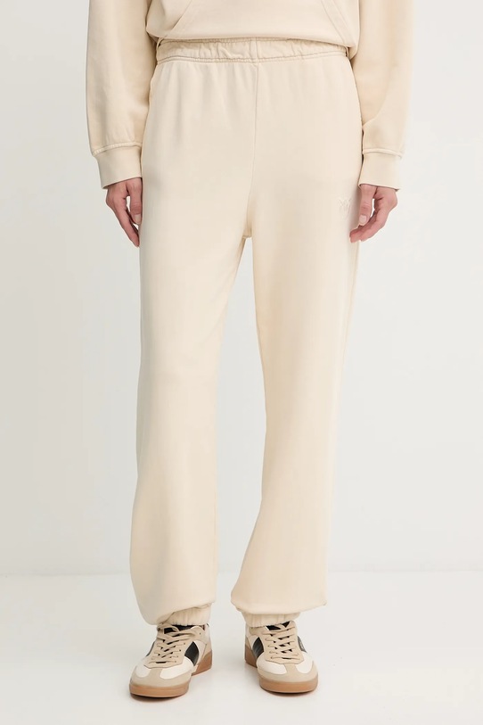 Pinko pantaloni de trening din bumbac bumbac bej 105508.A2RB
