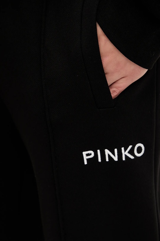 Pinko pantaloni tuta di cotone nero 105724.A2UR