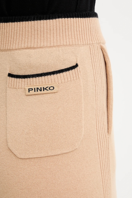Pinko pantaloni della tuta con lana beige 105490.A2Q9