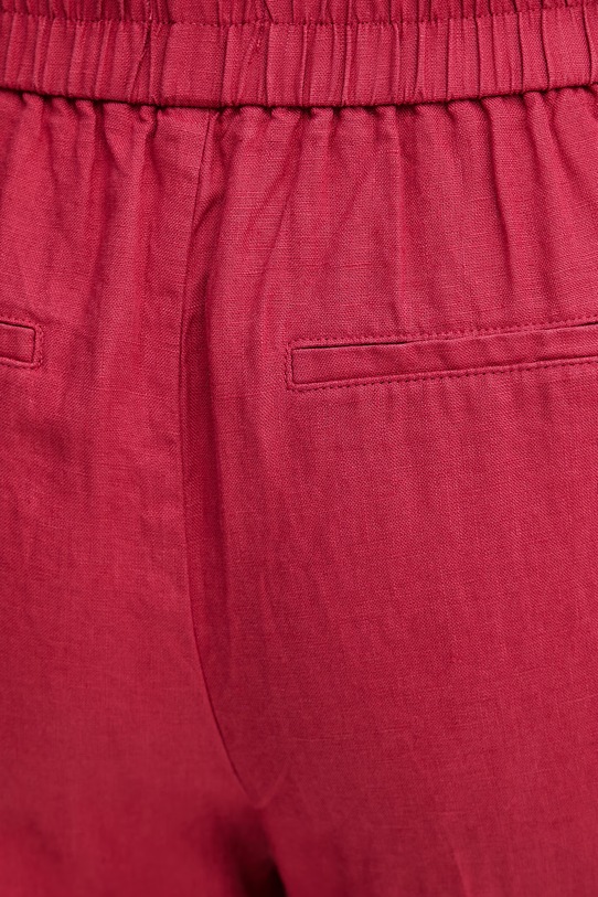 United Colors of Benetton nohavice dámske ľanové červená 4AGHDF079