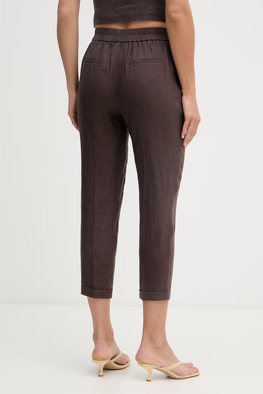 Odjeća United Colors of Benetton hlače ženske lanene 4AGHDF079 smeđa