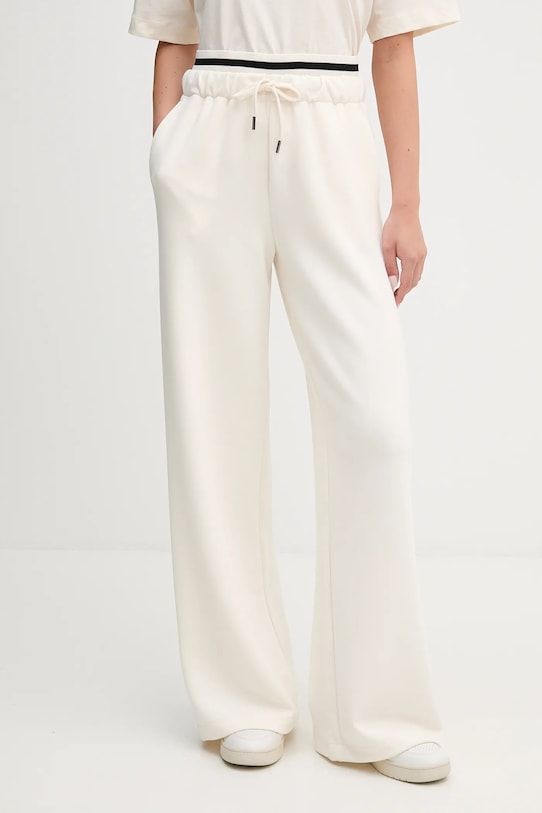 United Colors of Benetton pantaloni de trening tricotaj bej 3QAFDF01D