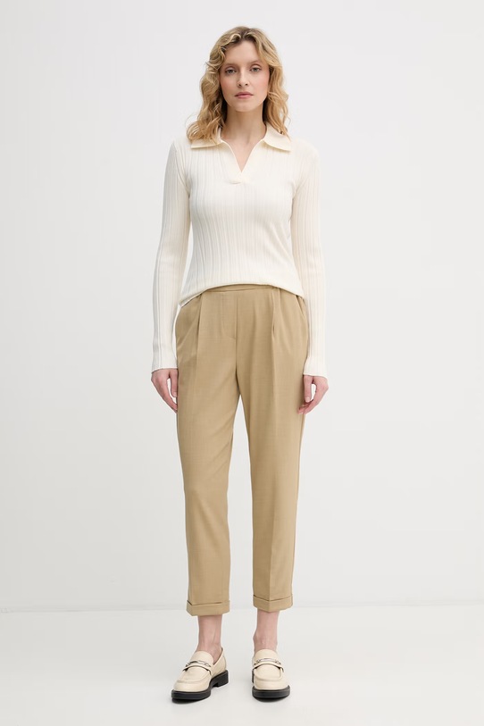 United Colors of Benetton spodnie damskie 4962DF079 beżowy SS26