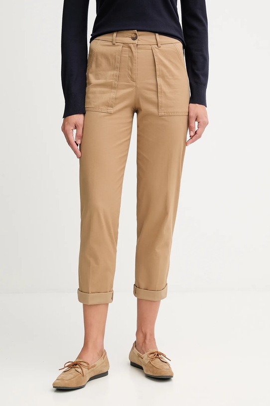 United Colors of Benetton spodnie z elastanem beżowy 4FRXDF08E
