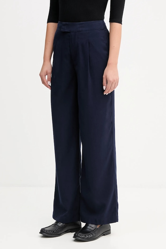 Παντελόνι United Colors of Benetton ψηλή σκούρο μπλε 4K3ADF09Z