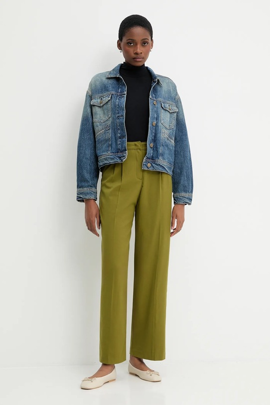 United Colors of Benetton spodnie 4YVXDF09R zielony AW25