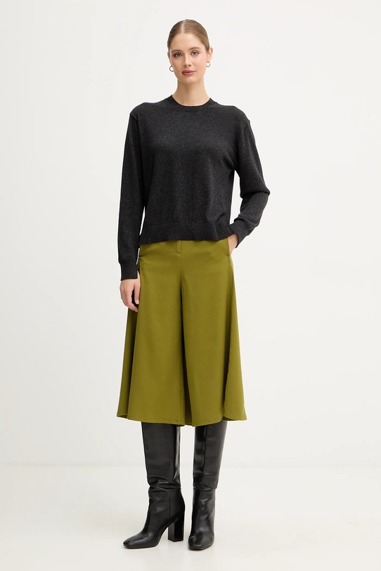 United Colors of Benetton spodnie z domieszką wełny 4YVXDF0A9 zielony AW25