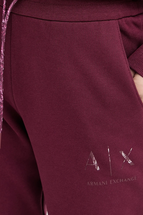 Armani Exchange spodnie dresowe bawełniane bordowy XW000986.AF16114