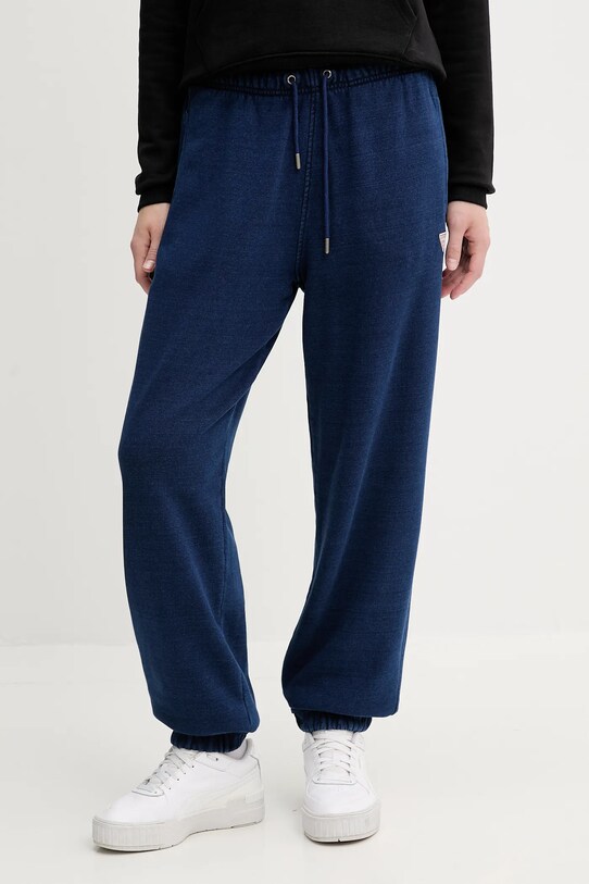 Pamučni donji dio trenirke Guess Jeans bez uzorka mornarsko plava W5YB65.KCXQ1