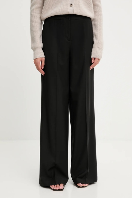 Blugirl Blumarine spodnie z dodatkiem wełny tkanina czarny RF5267.T207A