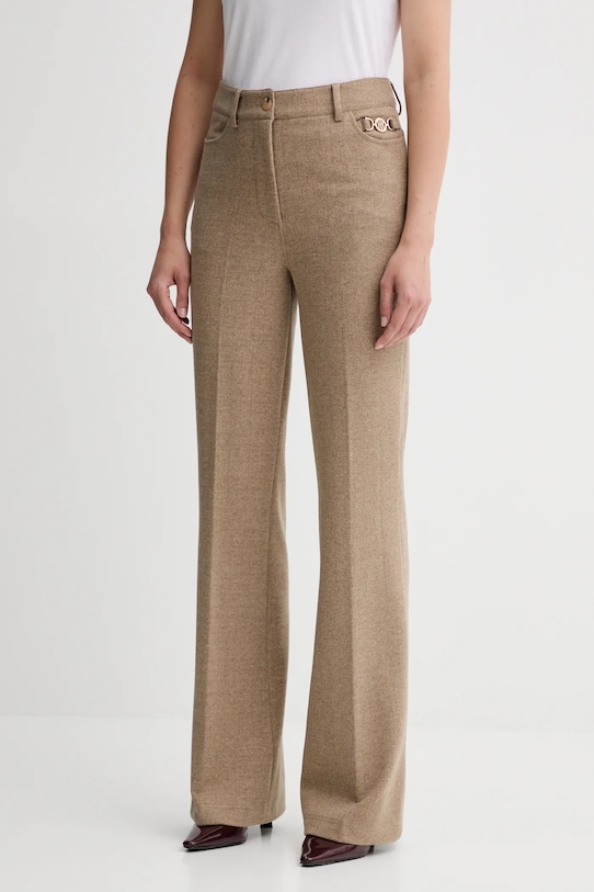 Штани з домішкою вовни Fracomina прямий бежевий FR25WVA014W80501