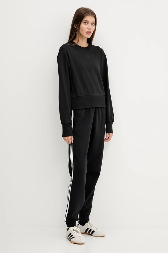 Βαμβακερό παντελόνι adidas Originals 3-Stripes JV7458 μαύρο AW25