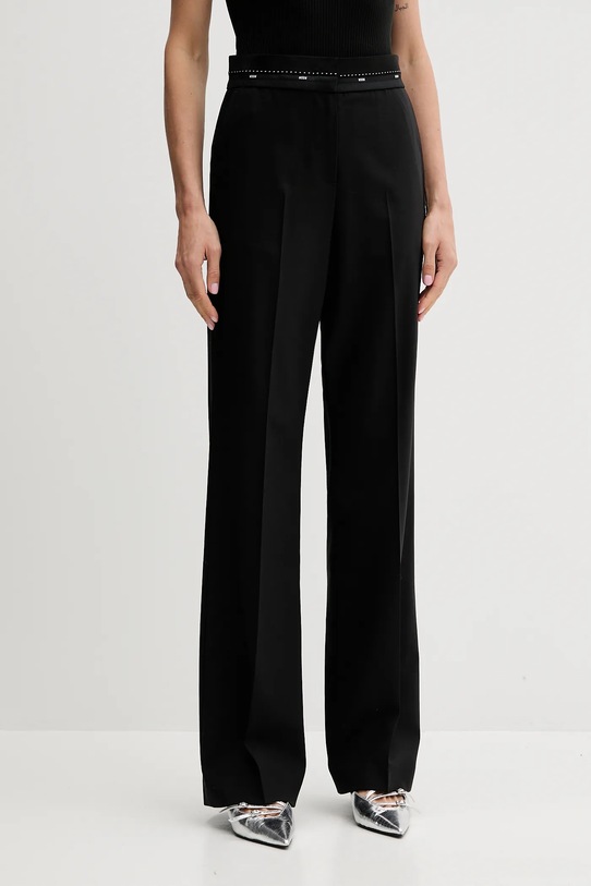 Брюки с шерстью MSGM прямой чёрный 3941MDP05.257605