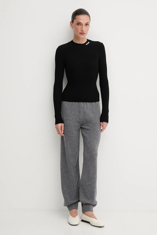 MSGM pantaloni de trening de lână 3941MDP190.257785 gri AW25