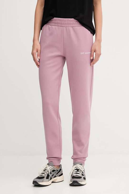 EA7 Emporio Armani spodnie dresowe dzianina różowy AF10443.7W000801