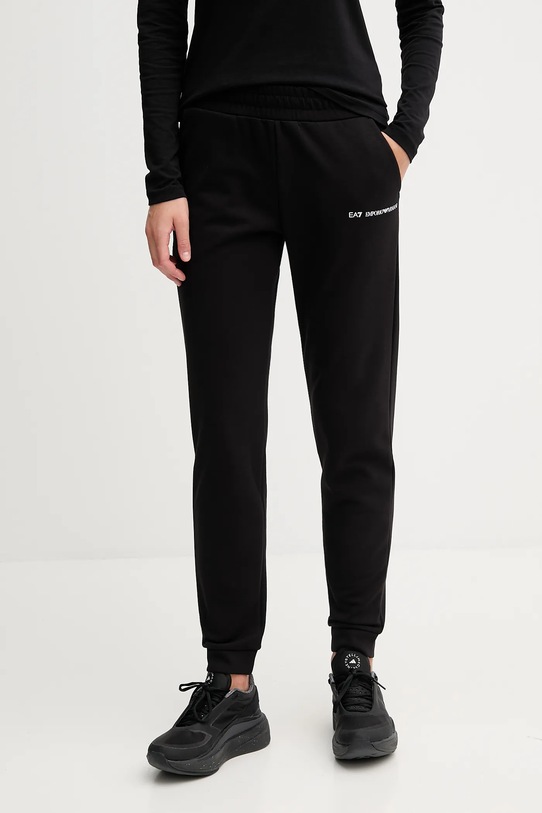 EA7 Emporio Armani spodnie dresowe dzianina czarny AF10443.7W000801