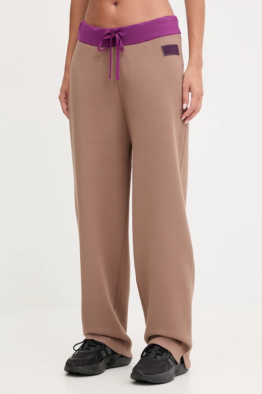 Kalhoty EA7 Emporio Armani high hnědá AF18425.7X000385