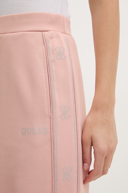 Guess spodnie dresowe OCTAVIA różowy V5BB12.KCX22