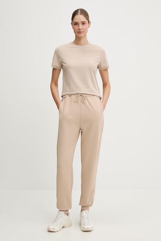 Guess spodnie dresowe OCTAVIA V5BB23.KCX22 beżowy NC25