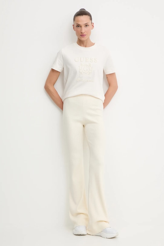 Штани з домішкою вовни Guess FLAMINIA V5BB08.Z3JD2 бежевий NC25