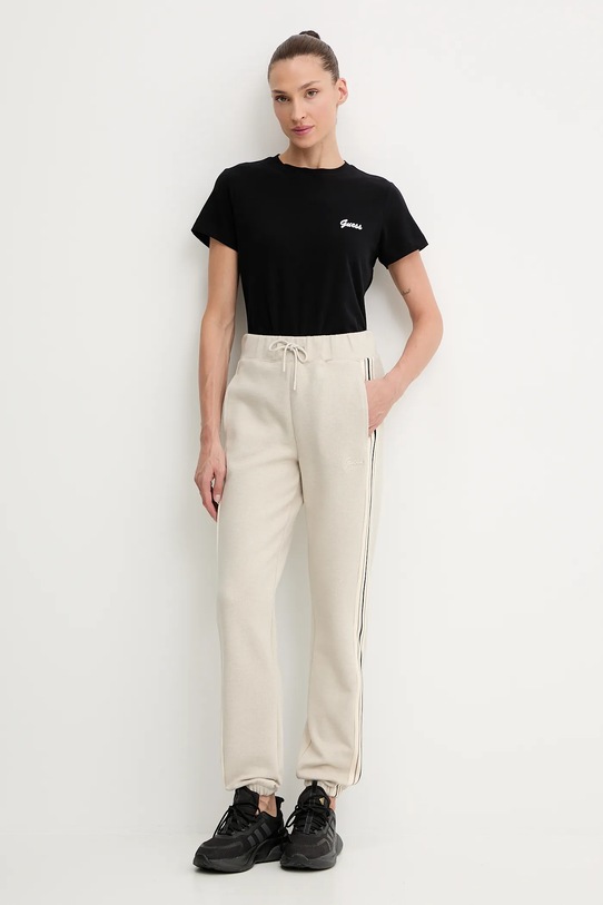 Guess spodnie dresowe z domieszką wełny MURIEL V5BB17.KCX52 beżowy AW25