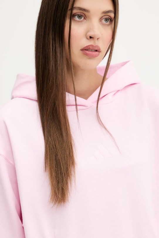 Βαμβακερή μπλούζα adidas All SZN ροζ JV7343