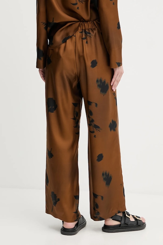 MM spodnie jedwabne HELGA 2526136037600 brązowy AW25