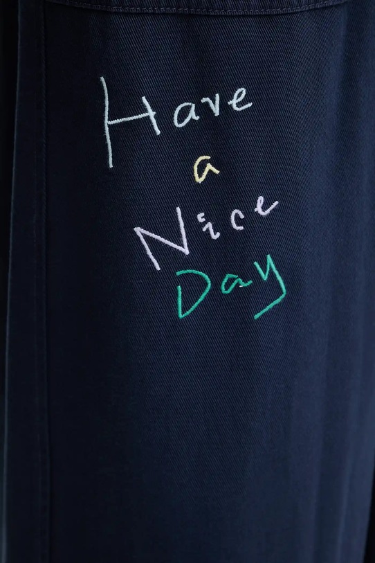 Bavlnené nohavice Weekend Max Mara LOTUS tmavomodrá 2525136011600