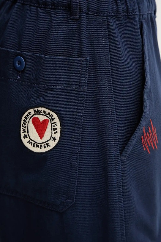 Bavlnené nohavice Weekend Max Mara LOTUS 2525136011600 tmavomodrá