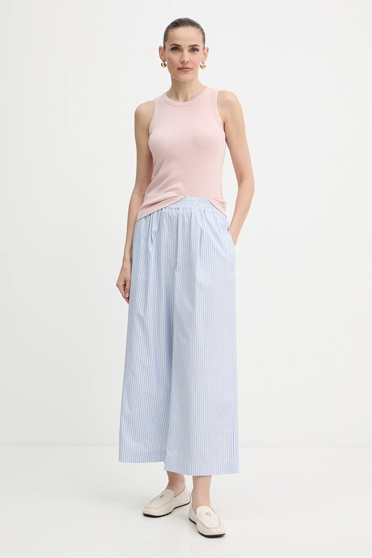 Weekend Max Mara spodnie bawełniane FLEUR 2525136021600 niebieski AW25