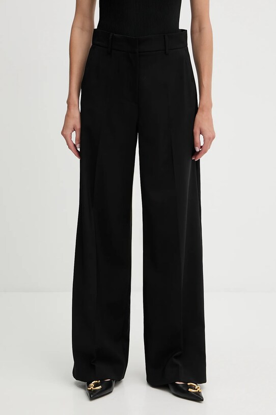 Vlněné kalhoty Weekend Max Mara VISIVO high černá 2525136031600