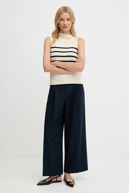 Weekend Max Mara pantaloni de bumbac VETTURA 2525136121600 bleumarin AW25