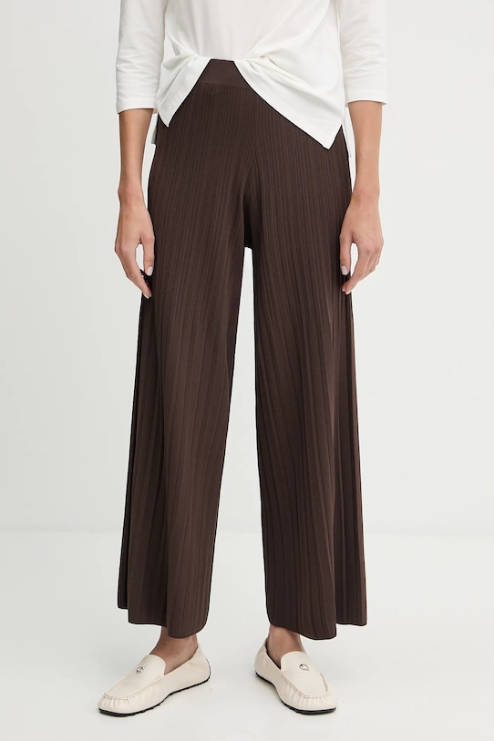 Kalhoty Weekend Max Mara SUPERBO high hnědá 2525336011600