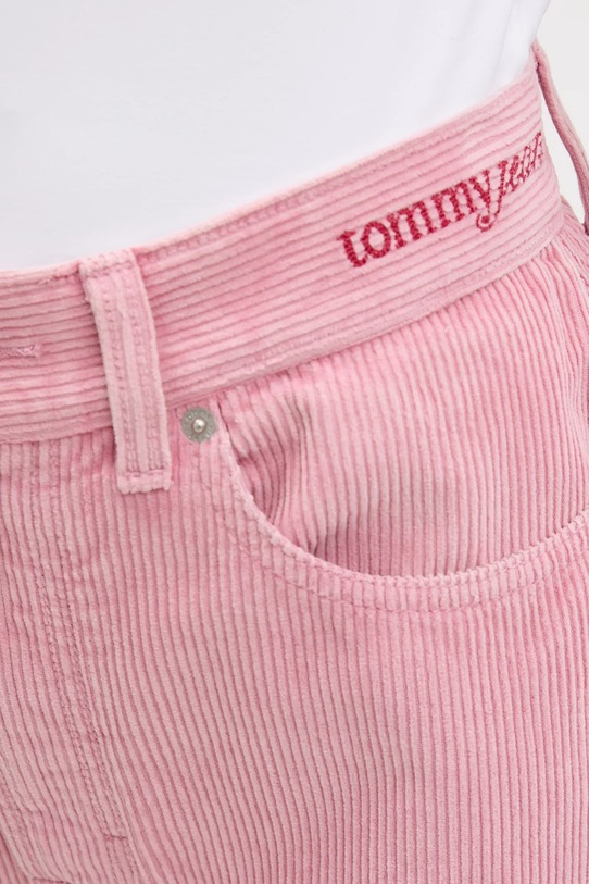 Tommy Jeans spodnie sztruksowe różowy DW0DW21700