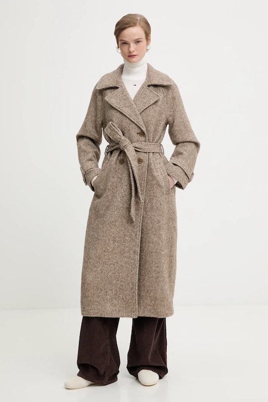 Tommy Jeans spodnie sztruksowe DW0DW21700 brązowy AW25