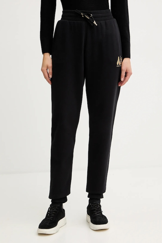 Armani Exchange spodnie dresowe bawełniane aplikacja czarny XW000808.AF16192