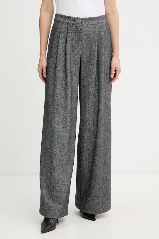 Armani Exchange spodnie z dodatkiem wełny tkanina szary XW001263.AF16146