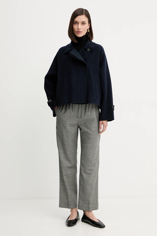 Weekend Max Mara pantaloni din lână HATELEY 2525136022600 negru AW25