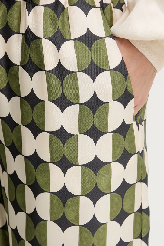 Weekend Max Mara pantaloni de mătase FIBBIA verde 2525136142600