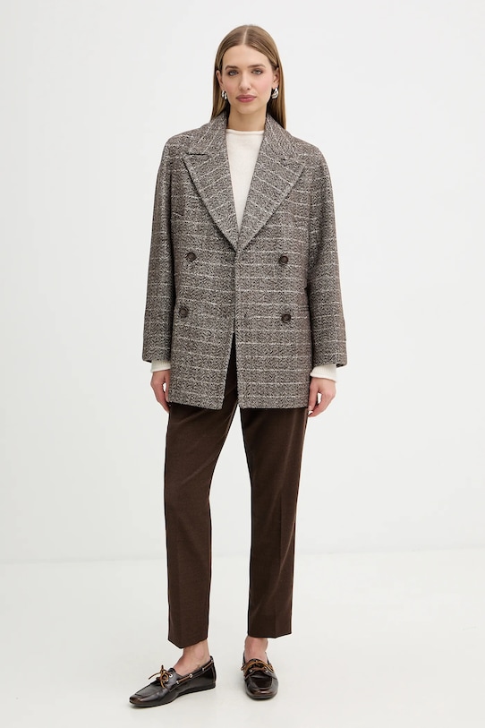 Weekend Max Mara pantaloni din lână CALDAIA 2525136152600 maro AW25