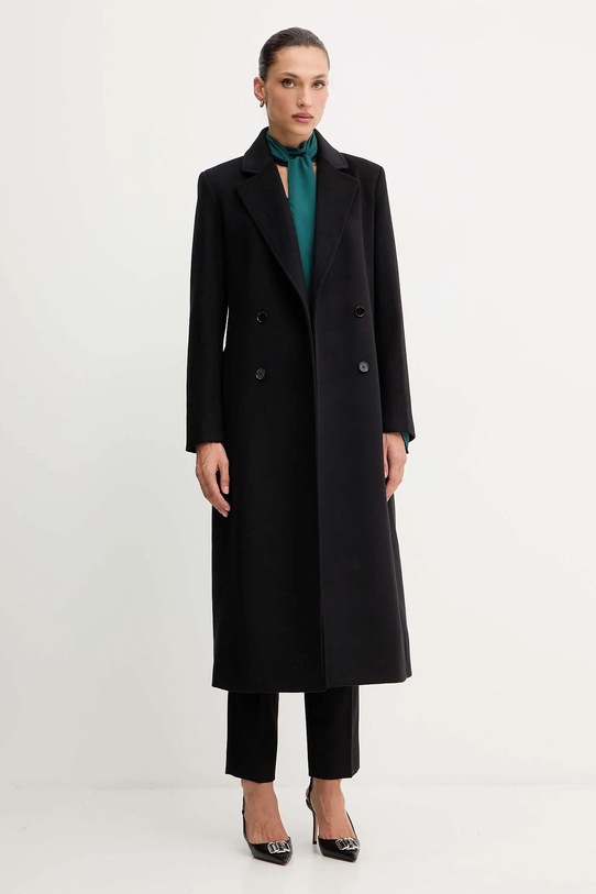 Weekend Max Mara spodnie z wełną CALDAIA 2525136152600 czarny AW25