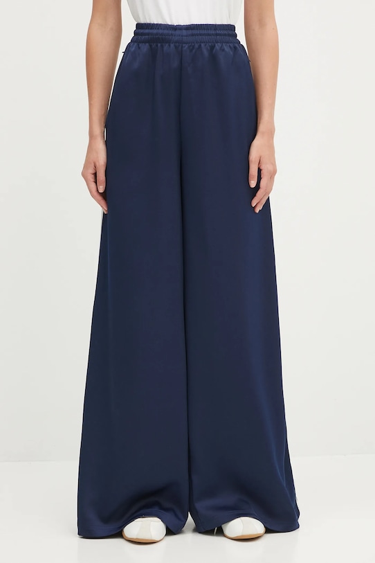 adidas Originals spodnie dresowe Adicolor Satin Wide Leg dzianina granatowy JD0881