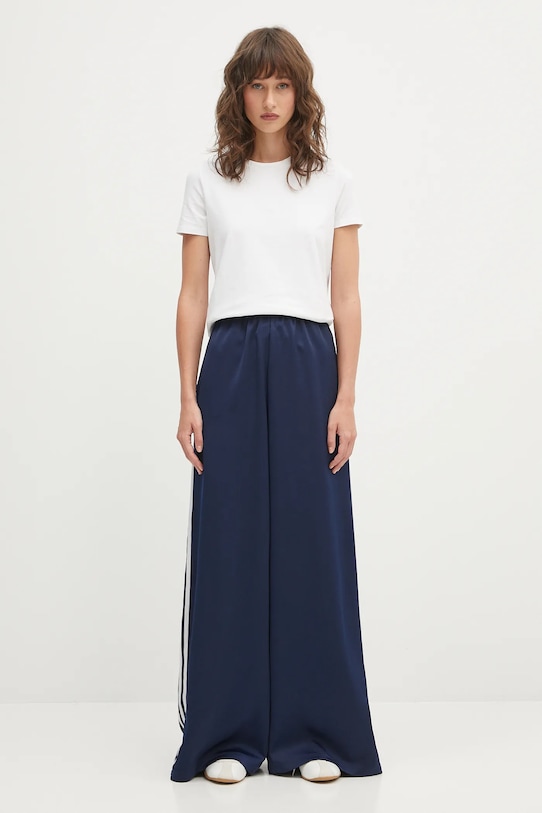 adidas Originals spodnie dresowe Adicolor Satin Wide Leg JD0881 granatowy