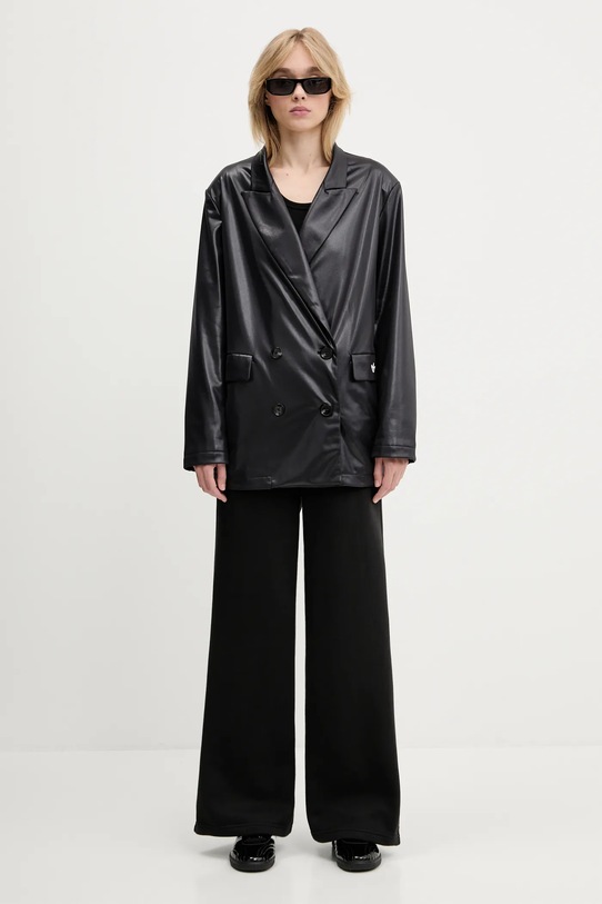 Παντελόνι φόρμας adidas Originals Essentials Wide Leg Fleece JX5251 μαύρο