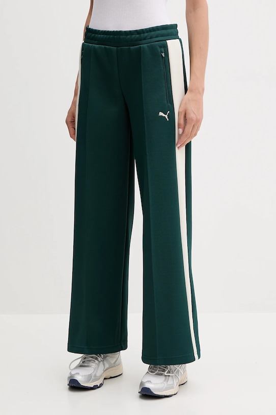 Puma pantaloni de trening tricotaj verde 629803