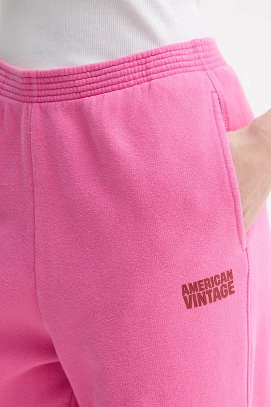 American Vintage spodnie dresowe bawełniane różowy PLI05B