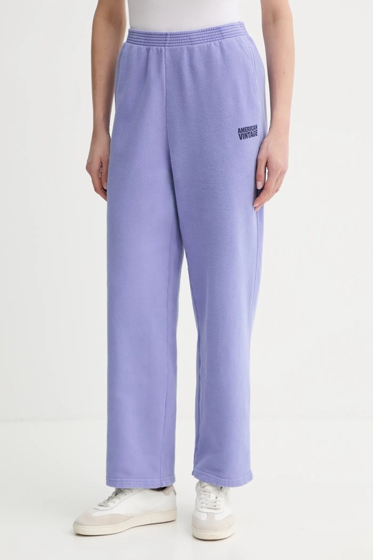 American Vintage spodnie dresowe bawełniane bawełna fioletowy PLI05B