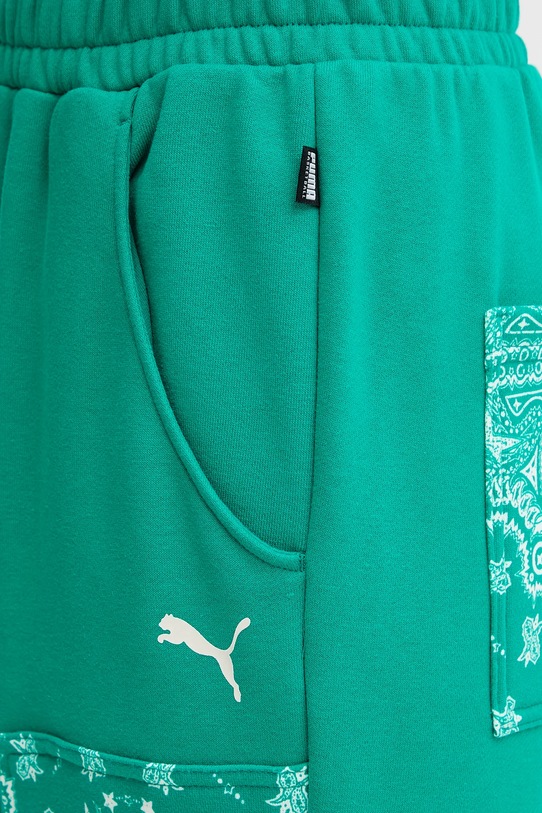 Puma spodnie dresowe bawełniane zielony 632845
