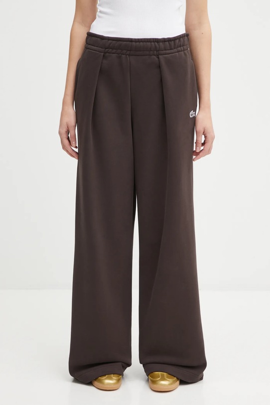 Bavlněné tepláky Lacoste bavlna hnědá XF5248