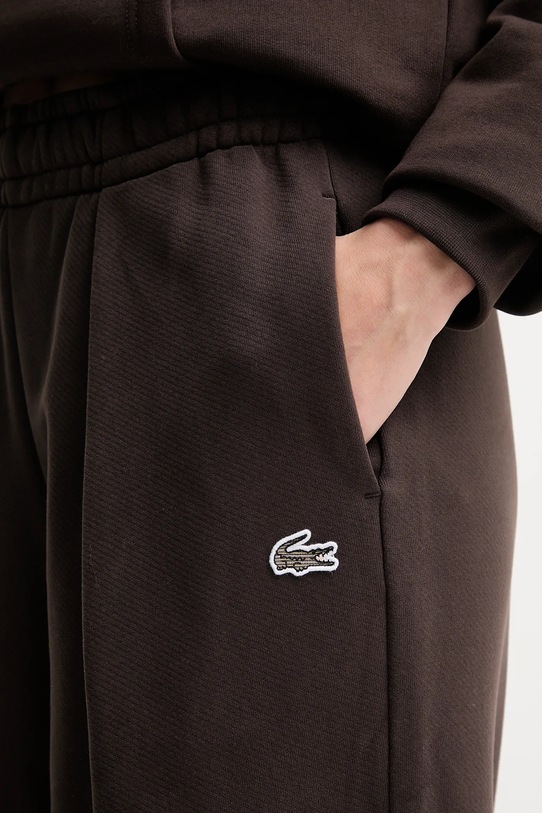 Lacoste spodnie dresowe bawełniane brązowy XF5248